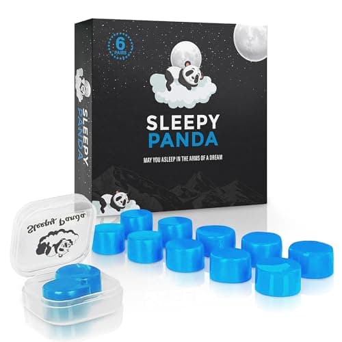 Sleepy Panda Silicone Ear Plugs 6 Pairs Reusable for Sleep & Travel