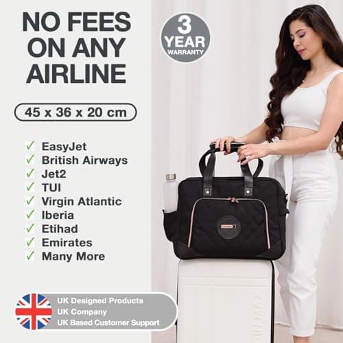 Cabin Max Vela 45x36x20 Underseat Cabin Bag for Travel - Carry On Bag with Trolley Sleeve for EasyJet - Hand Luggage Bag 30L- Flight Bag - Small Overnight Holdall Bags for Women & Men — view 2