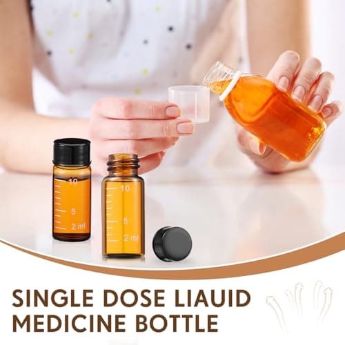 Baderke 4 Pcs Liquid Medicine Travel Container, Brown,10ml — view 5