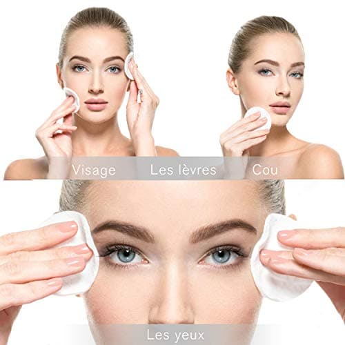 Reusable Makeup Remover Pads| Bamboo Fiber Organic Cotton Pads Face| Cotton Rounds Eyes Make Up Remover Pads Zero Waste Washable| for All Skin Types | 1 Laundry Bag+1 Storage Bag| 16 Pcs — view 4