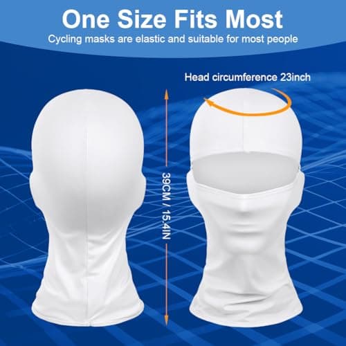 DiULi Balaclava Ski Face Mask, White Ski Mask UV Protector Scarf — view 2