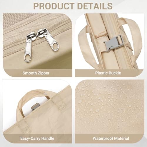 Kono 6-in-1 Compression Packing Cube Expandable Suitcase Organiser (Beige) — view 4