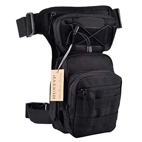 Huntvp Drop Leg Bag Thigh Bag Motorcycle Waist Bag Utility Belt Leg Bags Cross Over Hip Pack Pouch for Women Men Motorbike Metal Detecting Accessories Cycling Hiking Traveling Camping