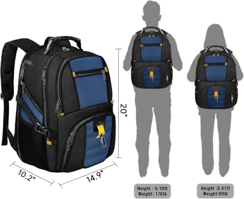 MATEIN 17.3 Inch Large Laptop Backpack, Laptop Bags for School, Royal Blue — view 3