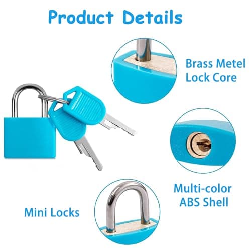 8 Pack Suitcase Locks with Keys, Small Travel Luggage Lock — view 3