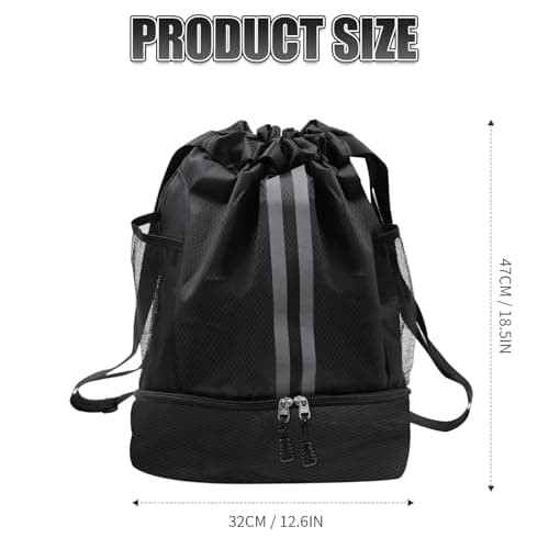 Guzeelu Drawstring Bag With Shoe Compartment, Football Boot Bag Gym Backpack, Waterproof PE Bag For Men Women School And Travel — view 2