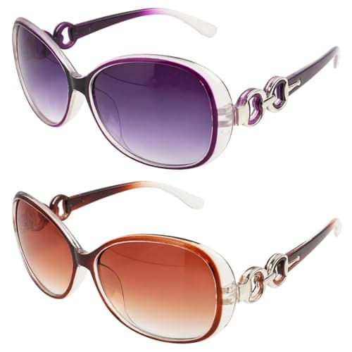 CKDSA 2 Pairs Womens Polarised Sunglasses Oversized Retro Cat Eye Shades UV400 Protection Trendy Foldable Driving Glasses Summer Lightweight Ladies Sun Glasses Big Frame Outdoor Travel Shopping Gifts