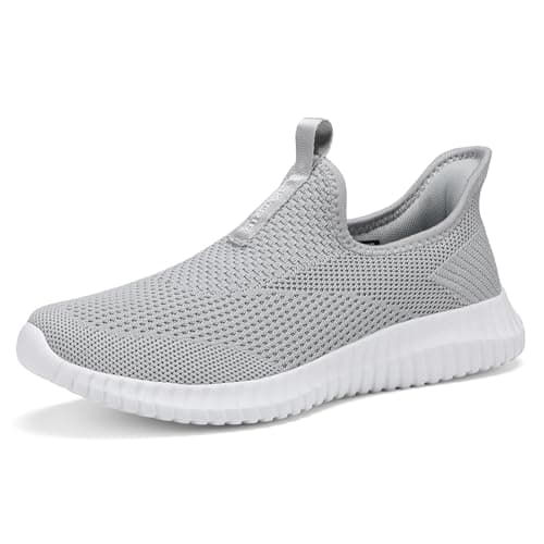 SK·TRIP Women's Walking Shoes Lightweight Breathable Flying Woven Mesh Upper Casual Jogging Shoes Ladies Tennis Shoes Workout Footwear Non-Slip Gym Sneakers for Women, Grey, 2 UK