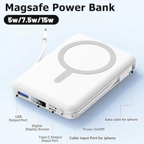 Azmuth for Magsafe Power Bank, 10000mAh Magnetic Battery Pack 20W — view 2