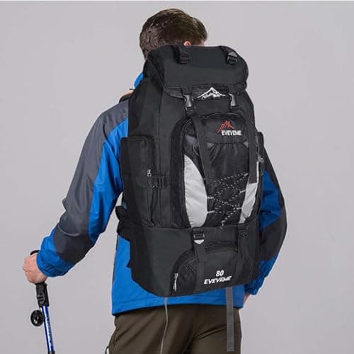 Hiking Backpack 90L Rucksack for Men & Women Waterproof Travelling Large Trekking Bags Outdoor Daypack Hiking BackpackLightweight with Waist Strap Durable Camping Backpack for Outdoor Adventures — view 3