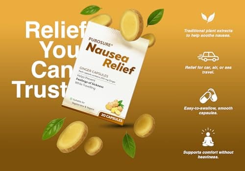 Purosure Nausea Relief Ginger Capsules for Travel Sickness Relief, 250 mg (20) — view 4