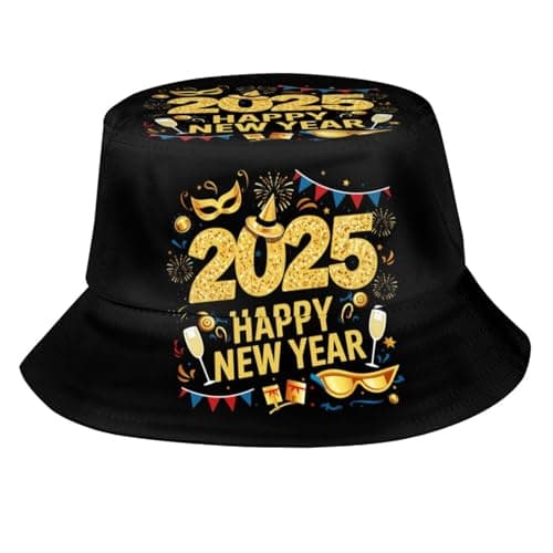 Unisex Trendy Bucket Hat Summer Hat Beach Hat Comfortable Packable Outdoor Travel Sun Protection Hat for Women Men Teens, Happy New Year 2025, One size