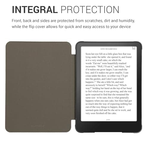 kwmobile Cork Case Compatible with Amazon Kindle Paperwhite (2024)/Colorsoft - Book Style Protective e-Reader Flip Cover Folio Case - Light Brown — view 4