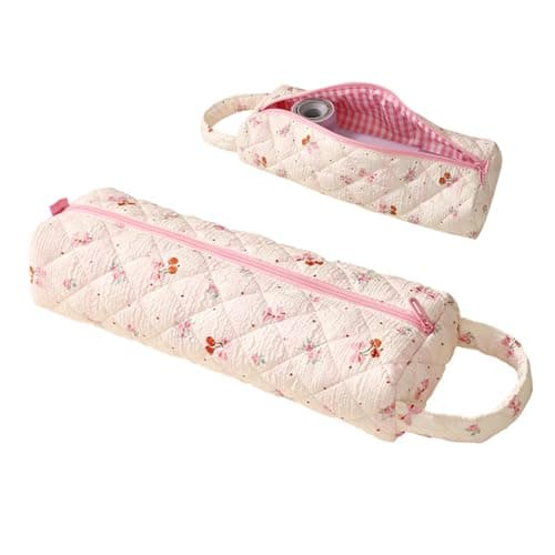 KASESSS Floral Pattern Portable Hair Dryer Bag Travel Storage Bags Fits for Most Hairdryers Curling Irons, Straightener, Lightweight Hair Tools Travel Bag, Hairdryer Case Protection Organizer