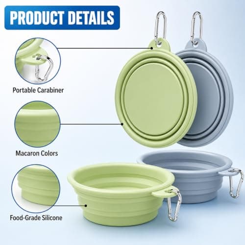 2PCS Collapsible Dog Cat Water Bowls, 350ml Portable Dog Bowls — view 5