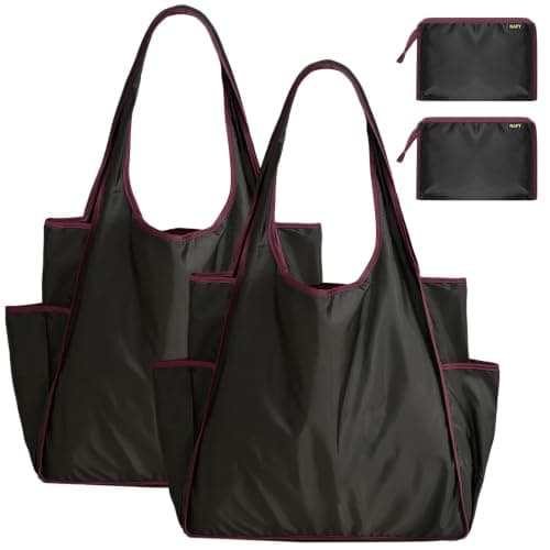 LAILAILE 2-Pack Reusable Shopping Tote – Waterproof, Side Pocket