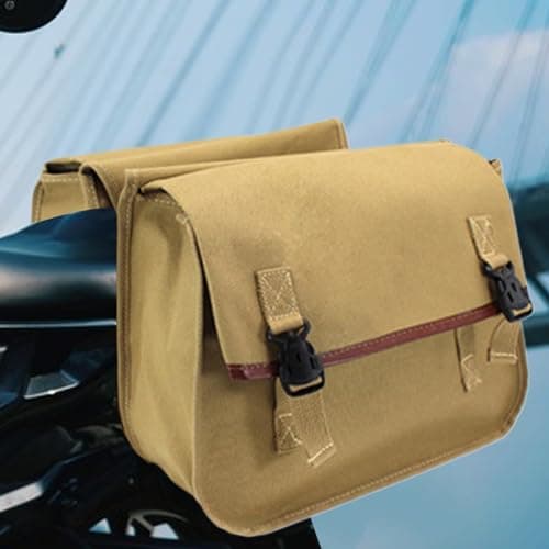 Leather Motorcycle Saddlebags – Hard Shell Side Storage Bags, Weatherproof Panniers | Lockable Design, Classic Look, Easy to Mount, Compatible with Cruiser, Touring, Sport Bikes, durabe Utility Gear — view 3