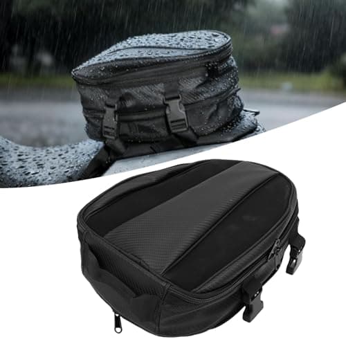 Oreilet Motorcycle Tail Bag, Expandable Motorbike Rear Seat Luggage Bag, Travel Rack Storage Top Box Helmet Handbag Rear Seat Trunk Gear for Street Bikes Off Road Bikes — view 6