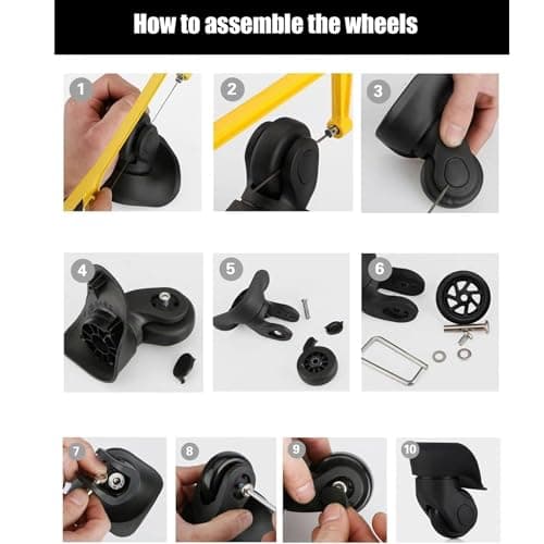 Luggage Suitcase Replacement Wheels 52mm 4 Pieces Suitcase Wheels Replacement Wheel (52 * 22) — view 5