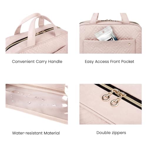 BAGSMART Hanging Travel Toiletry Bag 360° Hook for Full Size Bottle, Large — view 5