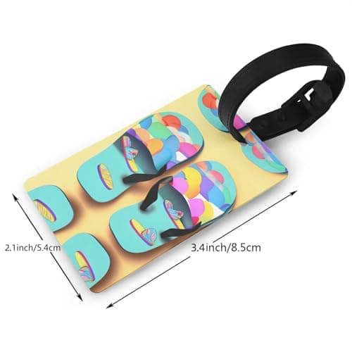 Funny Flip Flops Slippers Art Sandals TSA-Approved Luggage Tags for Suitcases - Personalized Bag Tags for Luggage, Travel Tags for Suitcases — view 2