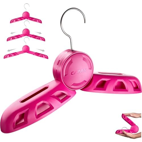 CAPAS Adjustable Foldable Travel Wetsuit Hanger for Adults and Kids, Heavy Duty Triathlon Suit Hanger, Quick Drying Vented Hanger for Surfing Scuba Diving BCD Suits (Magenta)