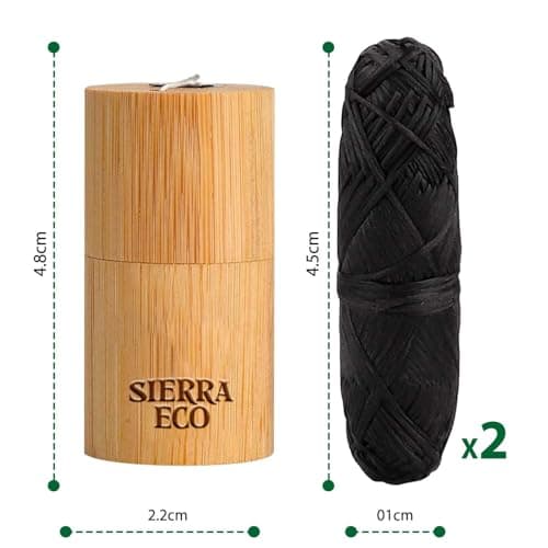 SIERRA ECO Bamboo Charcoal Dental Floss with Bamboo Container Refills – Mint Flavoured Biodegradable Floss – Refillable Dental Hygiene Kit – Plastic Free Compostable Oral Care — view 2