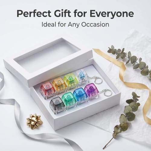 2 Pcs Keyboard Fidget Toy 4 In 1 Keychain Fidget Clicker, Transparent Mini Finger Button Toy, Stress Relief Sensory Tool for Kids Adults Office Travel Daily Use — view 6