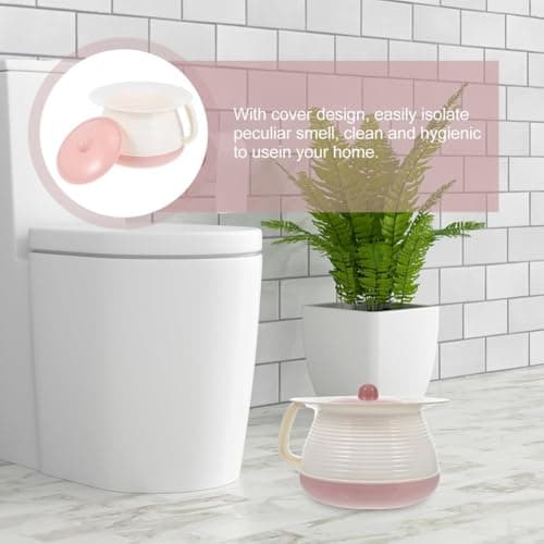 Uxsjakjsd Enamel Chamber Urinal Pot with Handle Portable Toilet Spittoon Suitable for the Elderly, Pregnant Women and Children — view 5