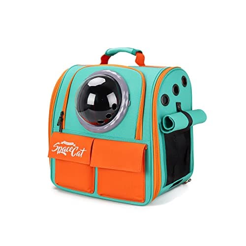 Galatée Cat Backpack Carrier, Pet Backpack Bubble Rucksack Carry Cats, Ventilate Space Capsule Pet Backpack, Dog Travel Backpack Carrier For Small Dogs(Orange)