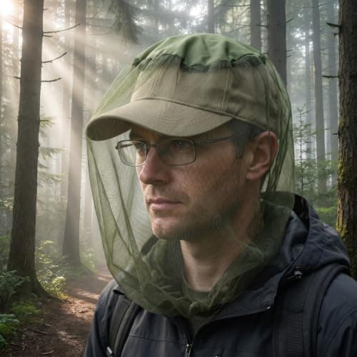 2 Pcs Midge Head Net with Storage Bags, Premium Mosquito Head Netting — view 3