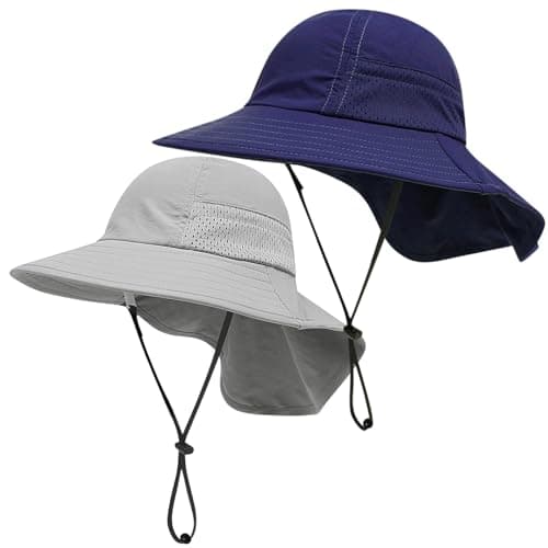 ViEinkaufen 2 Pcs Toddler Kids Sun Hat UPF 50+ Sun Protection, 2-7 Years