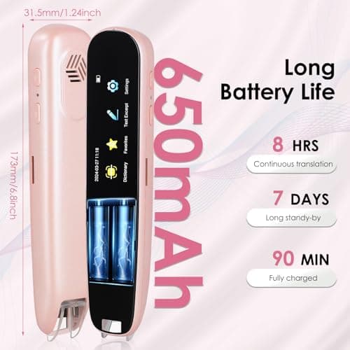 HuuppHip OCR Reader Pen, 112 Languages, Dyslexia Aid, Pink — view 4