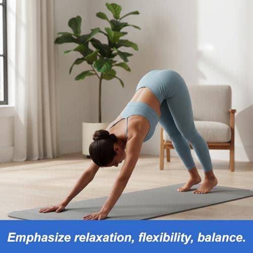 Yoga Mat Unisex Non-Slip Thick Foam Exercise Mat 10mm with Carry Strap – Lightweight Home Gym Equipment for Yoga, Pilates, Stretching (Grey) — view 6