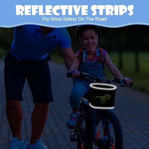 Adiwo Bike Basket Kids, Boys Bike Basket Waterproof Bicycle Front Basket, Detachable Bike Handlebar Basket, 210D Oxford Cloth Basket Carrier Bag with Cartoon Pattern, Bike Accessories For Girls Boy — view 6