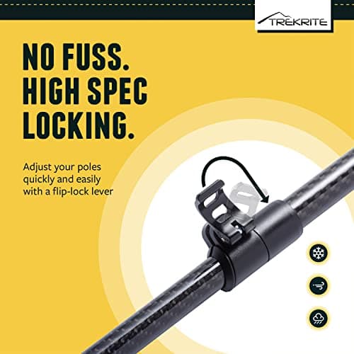 Trekrite 3K Carbon Fibre Walking/Hiking/Trekking Poles/Sticks - Adjustable Lightweight Unisex with Accessories (2pc / set/pair) - UK Based Company — view 4