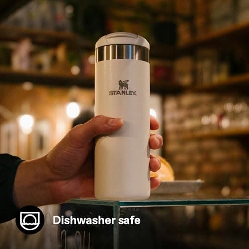 STANLEY 1913 Aerolight Transit Travel Mug 0.47L – Keeps 6 Hours Hot – 8 Hours Cold – Dishwasher Safe – Leakproof – Car Cup Holder Compatible – Insulated Coffee Cup – Cream Gloss — view 6