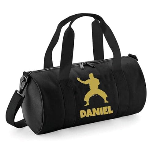 Personalised Martial Arts Overnight Bag Gym Holdall Sports Bag – Ideal Karate, Judo & Taekwondo, Large Travel Bag – Compact Size 20x20x40cm Dynamic Gift 12L Barrel Bag for Training – Black — view 5