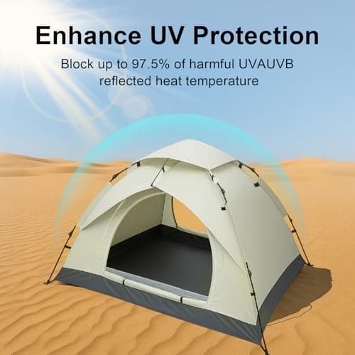 BREEZENEST 2-3 Person Instant Pop-Up Dome Tent – Waterproof & UV Protection Camping Tent for Hiking, Outdoor, Backpacking, Includes Carry Bag (White) — view 5