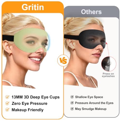 Gritin 2026 Gen 2 Sleep Mask-100% Blackout Eye Sleeping Mask for Women&Men — view 3