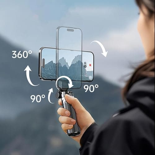 Magnetic Pocket Selfie Stick, 4-in-1 Magnetic Selfie Stick for Phone with Rechargeable Remote, Portable Extendable Tripod Stand for Home, Travel, Vlogging & Video Recording — view 5
