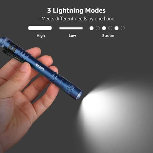 Lepro LED Torch Battery Powered, 2 Pack Pen Torches with Clip, Pocket Sized — view 3