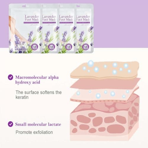 Foot Peel Mask 8 Pack Lavender Aloe Exfoliating Foot Care Socks — view 5