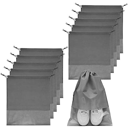 GAOHAN 10 Pcs Travel Shoe Bag,Shoe Bags,Non-Woven Shoes Storage Bags,Grey