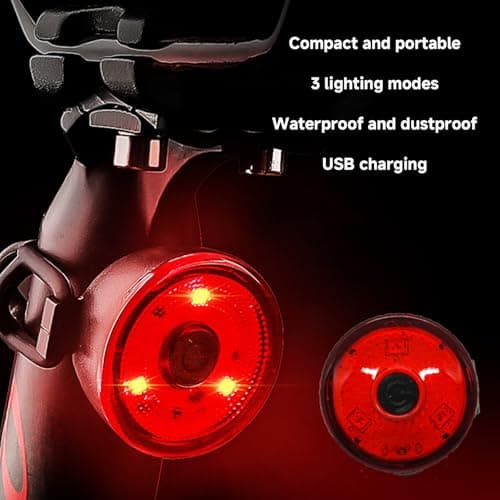 Cycling Safety Flashlight - USB LED Bike Light Set, Rear and Front Mount Lamp with Rechargeable Battery | Bright Night Light for Road Trip, Commuter Safety, Outdoor Riding, Daily Travel GE — view 3