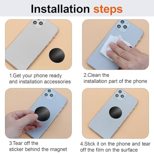 8Packs Thin Metal Plates Replacement Mount Plate Kits with Strong Adhesive — view 6