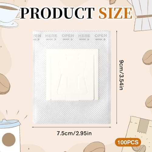 100 Pcs Portable Coffee Filter Paper Bag Hanging Ear Coffee Filter Bags — view 2