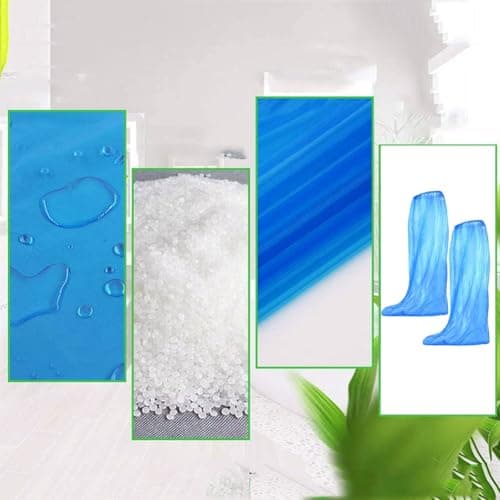 Oyiclyea 16 Pairs Waterproof Shoe Covers Boot Cover Blue, Long Disposable Non-slip Waterproof Boot Covers, Thickened Material, Portable Family Pack, Suitable for Rainy Days and Muddy Roads — view 3