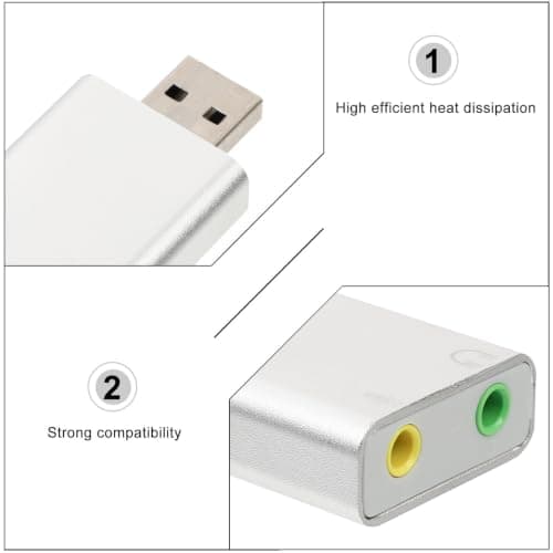 USB Jack Stereo Sound Adapter Headphone and External Microphone — view 3