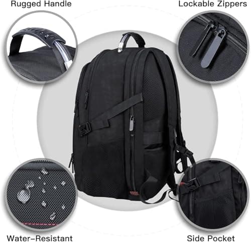 ANTERK Extra Large Travel Laptop Backpack 17.3 In Carry on Backpack for Men — view 3